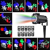 Party Projection Lights Led Projector Light, Kohree Outdoor Light Snowflake Spotlight 10 Pattern Sparkling Landscape Lights for Holiday Party Waterproof Multilcolor