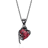 TALYKONG Skeleton Valentine Necklace for Women Goth Skeleton Hand Necklace Gothic Halloween Christmas Jewelry Gifts for Women Men