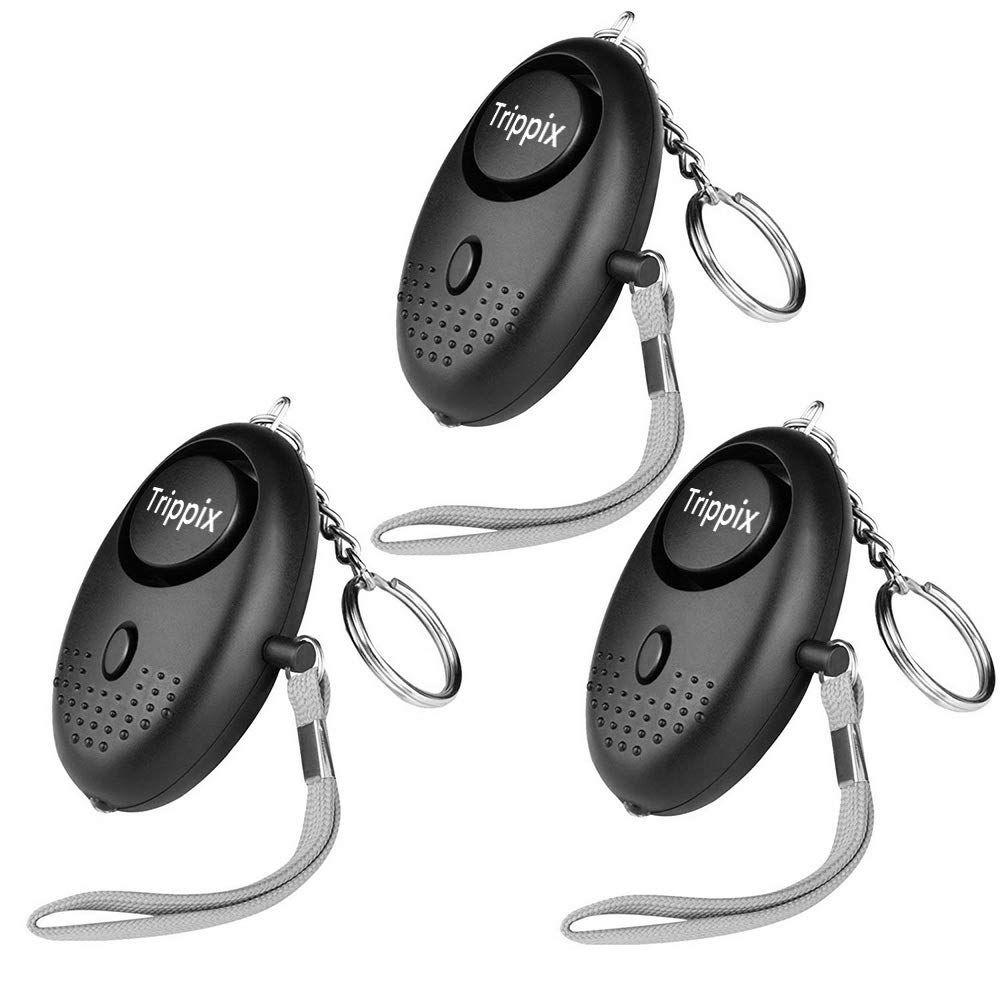 Safesound Personal Alarm Keychain, 3 Pack Trippix 130dB Siren Song