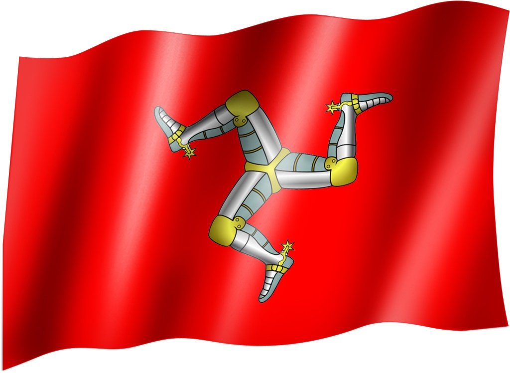 Sportfanshop24 Isle of Man Flag with Eyelets 150 x 90 cm