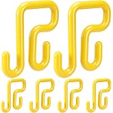Wenqik 6 Pcs Lineman Bucket Hooks 3'' Truck Blanket Hooks, Yellow | Aerial Bucket Lip Tool Bag Organizer Holders, Heavy Duty, Seasons Lineman Accessories 100 Lbs Working Load Limit