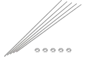 HiPicco M3 x 400mm Fully Threaded Rod & Studs, 304 Stainless Steel Right Hand Threads Rods, M3-0.5 Thread Pitch for Anchor Bo