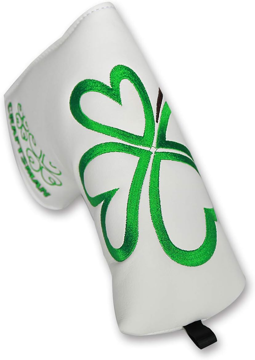 Craftsman Golf Clover/Shamrock White Putter Cover Headcover For Scotty Cameron Taylormade Odyssey Blade - Image 4