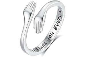 INFUSEU 925 Sterling Silver Cute Rings for Women Girls, Hug Dragon Lion Snake, Adjustable Size