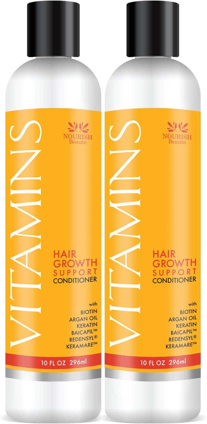 Nourish Beaute - Hair Growth Conditioner - Clinically Proven to Reduce Hair Loss w/Argan Oil, Biotin + DHT Blockers - Guaranteed – Save With 2 Pack