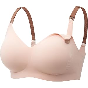 Momcozy Nursing Bra, 3.0 Jelly Strip Lift Support Wireless Maternity Bra | Upgraded Jelly Strip Lift, Deep Cup Full Coverage