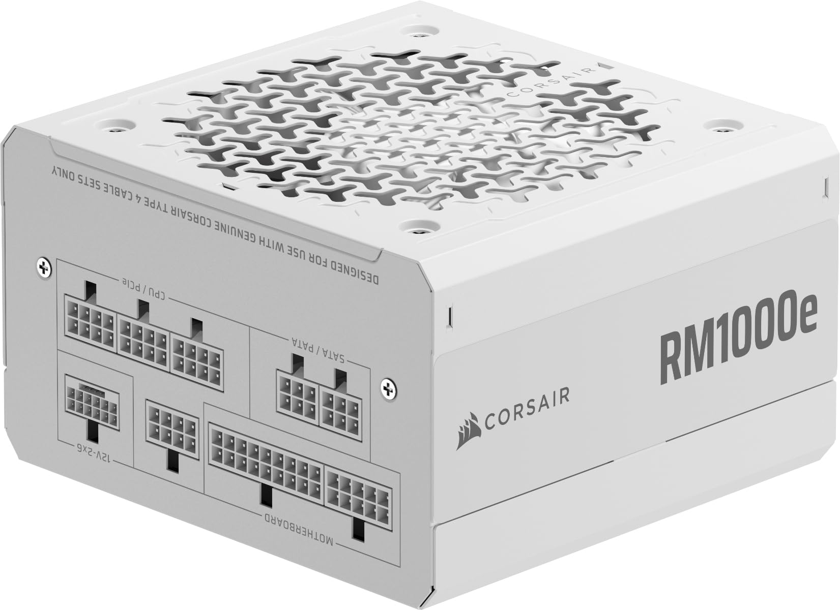 CORSAIR RM1000e (2025) Fully Modular Low-Noise ATX Power Supply with 12V-2x6 Cable – ATX 3.1 & PCIe 5.1 Compliant, Cybenetics Gold Efficiency, 105°C-Rated Capacitors, Modern Standby Mode – White Image CORSAIR RM1000e (2025) Fully Modular Low-Noise ATX Power Supply with 12V-2x6 Cable – ATX 3.1 & PCIe 5.1 Compliant, Cybenetics Gold Efficiency, 105°C-Rated Capacitors, Modern Standby Mode – White Image