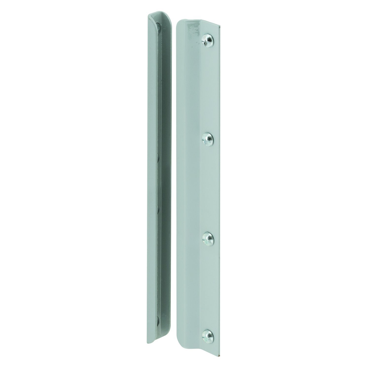 Photo 1 of Prime-Line MP9513 Latch Shield, 12 In., Steel, Gray, In-Swinging Doors (Single Pack)