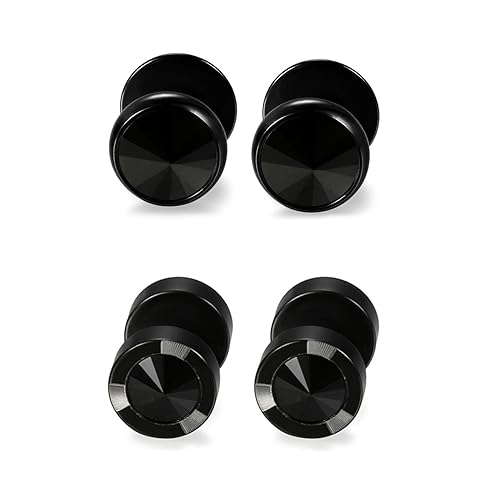 Aroncent 2/3/4 Paare Herren Damen Ohrringe, Edelstahl Hip Hop Kreis Rund Ohrstecker Creolen, Punk Rock Ohne Loch Fake Ohrclip