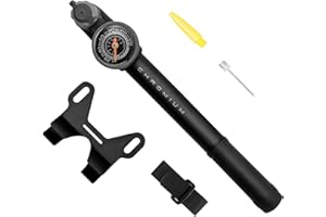 BV Mini Bike Pump Portable Frame Pump, Air Ball Pump Inflator with Ball Pump Needles, Fits Presta and Schrader- Smart Valve