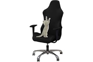 WOMACO Gaming Chair Slipcover Stretch Seat Chair Cover for Leather Computer Reclining Racing Ruffled Gamer Chair Protector (Black, One-Size)