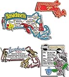 Massachusetts Four-Piece State Magnet Set