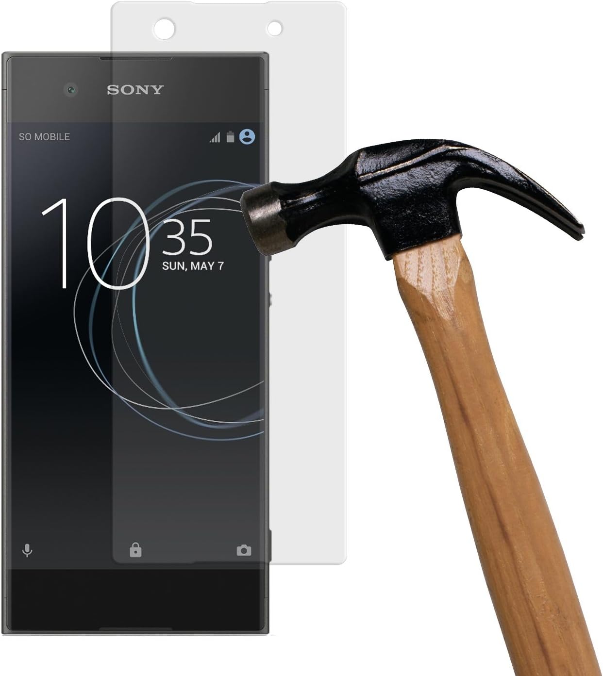 Yayago 0.26 mm Screen Protectors for Sony Xperia XA1; 9H Glass Film Tempered Glass (Deliberately Smaller than Display due to Curved Shape).