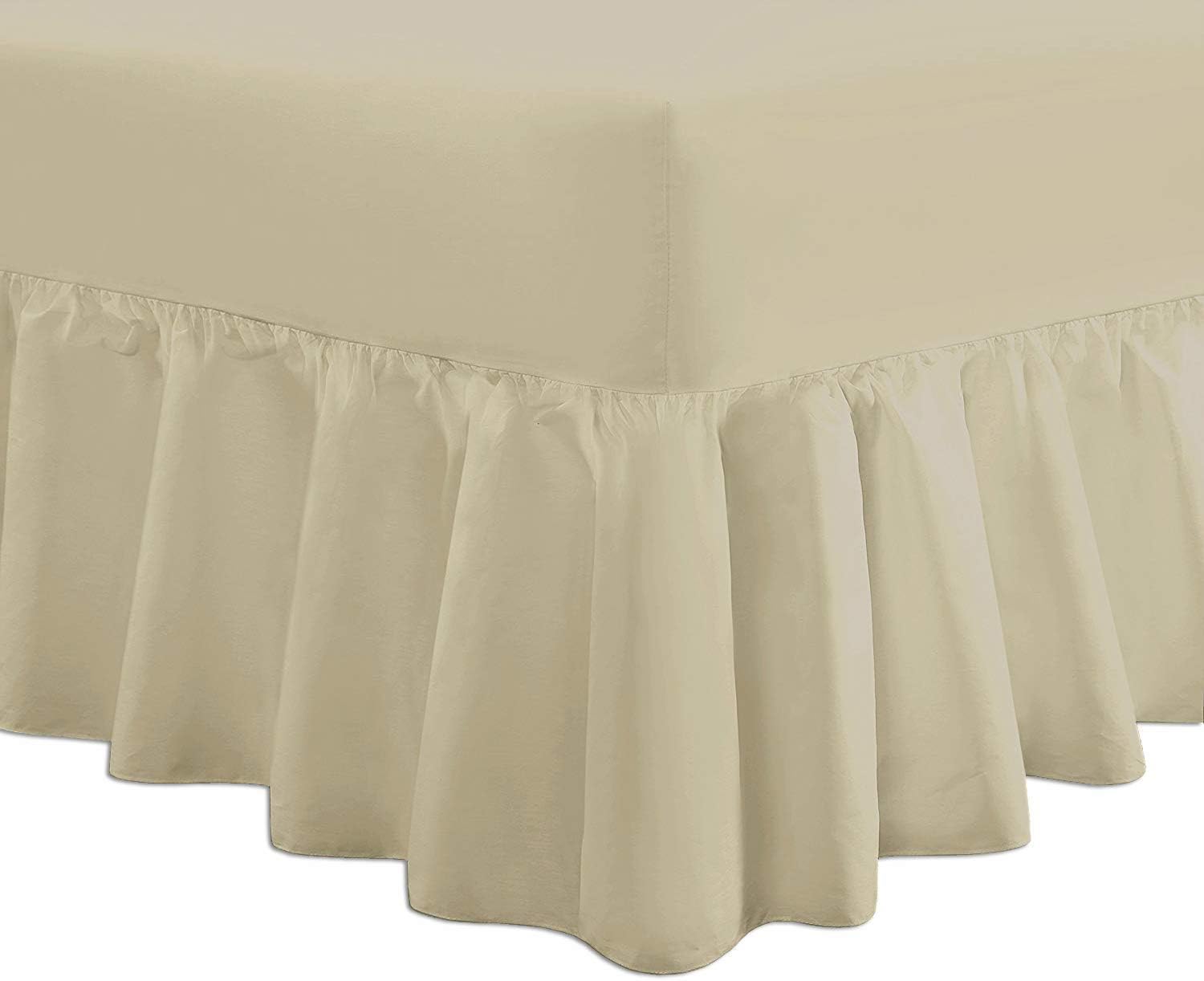 Divine Textiles Luxury Extra Deep Frilled Valance Fitted Sheets, 4Ft