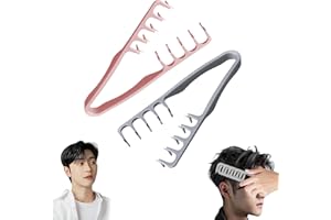 Textured Styling Comb, Volumizing Wide Tooth Comb Maximum Lift Roots Volume Tool for Hair & Bangs (Grey + Pink)