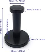HAOCHEN 4 Black Stainless Steel Round Concealed Wall Hooks Heavy Duty for view 2