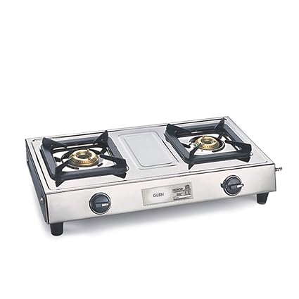 Glen 1023 Stainless Steel Brass Burner Gas Stove, ISI Certified