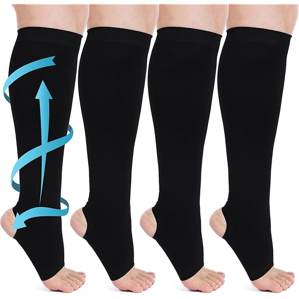 Futuro Therapeutische Kniestrümpfe mit Kompression – Offene Zehenpartie, fester Halt für müde Beine