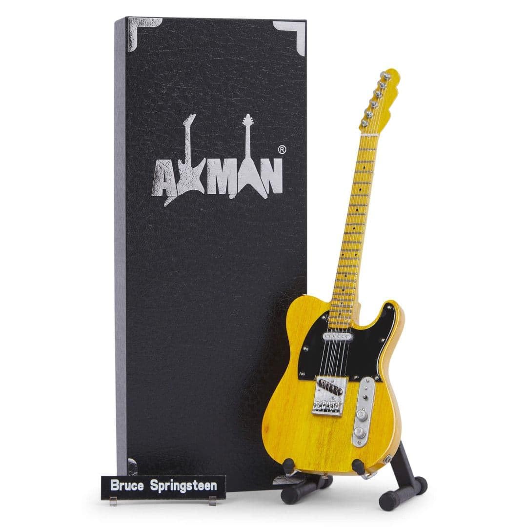 Axman Bruce S - 1950s Mutt: Miniature Guitar Replica - Music Gifts - Handmade Ornamental 1/4 Scale - Includes a Display Box, Name Tag and Miniature Guitar Stand