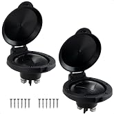 Five Oceans Anchor Windlass Up/Down Deck Foot Switch, Heavy Duty UV-Stabilized Black Plastic Hinged Cover, 12-Volts, 4-Inch Diameter, Rated at 150 Amps - FO4430-M2