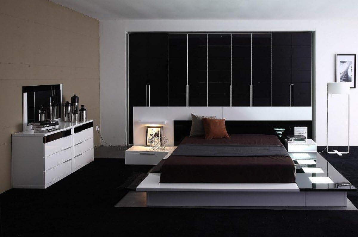 1PerfectChoice VGWCIMPERA MODREST IMPERA LACQUER 4 PCS CALIFORNIA KING BEDROOM SET