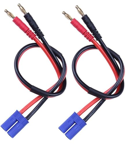 XT60H adapterkabel (XT60 met verbeterde bus naar banaanstekker 4 mm 12 AWG 30 cm, 2 stuks