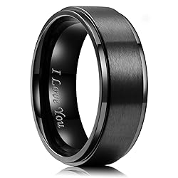 King Will Men 8mm Black Matte Brushed Stainless