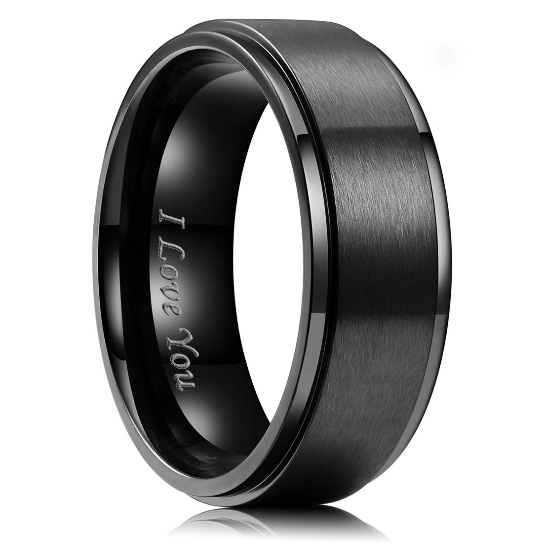 King Will Men 8mm Black Matte Brushed Stainless
