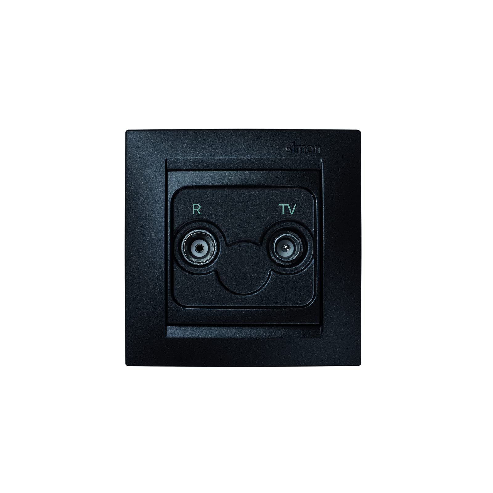 Simon Antenna Base 37 x 105 x 169 mm, 2 sockets, end, Series 15, Thermoplastic, Graphite Grey, 0