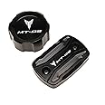 MOWOK Motorcycle Front Rear Brake Fluid Cylinder Master Reservoir Cover Fits For Yamaha MT03 MT-03 2015-2020 2021 2022 2023 2024 Accessories
