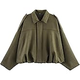 JoinQueen Faux Suede Jacket Women Oversized Long Sleeve Zip Up Epaulet Bomber Leather Jackets Oversized Casual Coat
