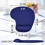 New Horrizon Mouse Mat Black Anti-Slip Gel Foam Wrist Support Blue Regular view 6