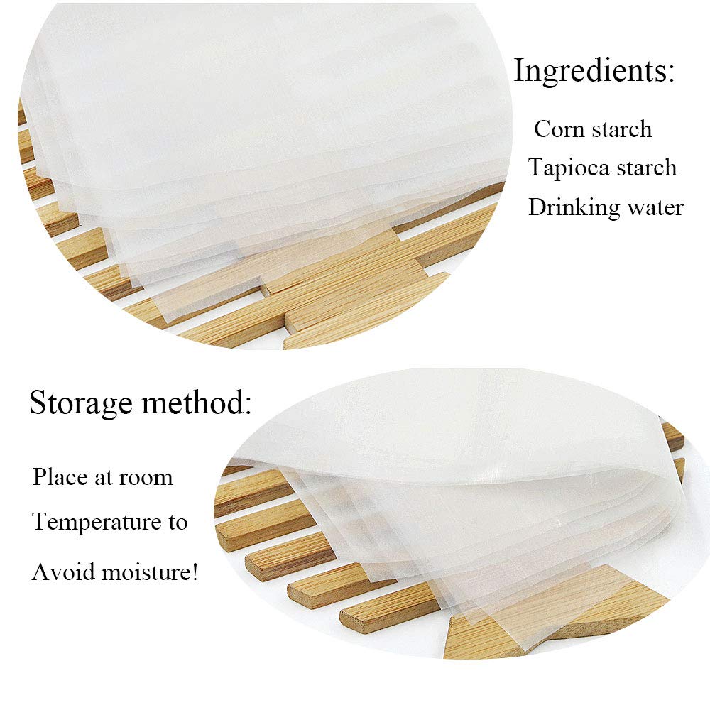 50 Count Edible Rectangle Rice and Wafer Paper,9x12.6 inches for candy packaging or food decoration