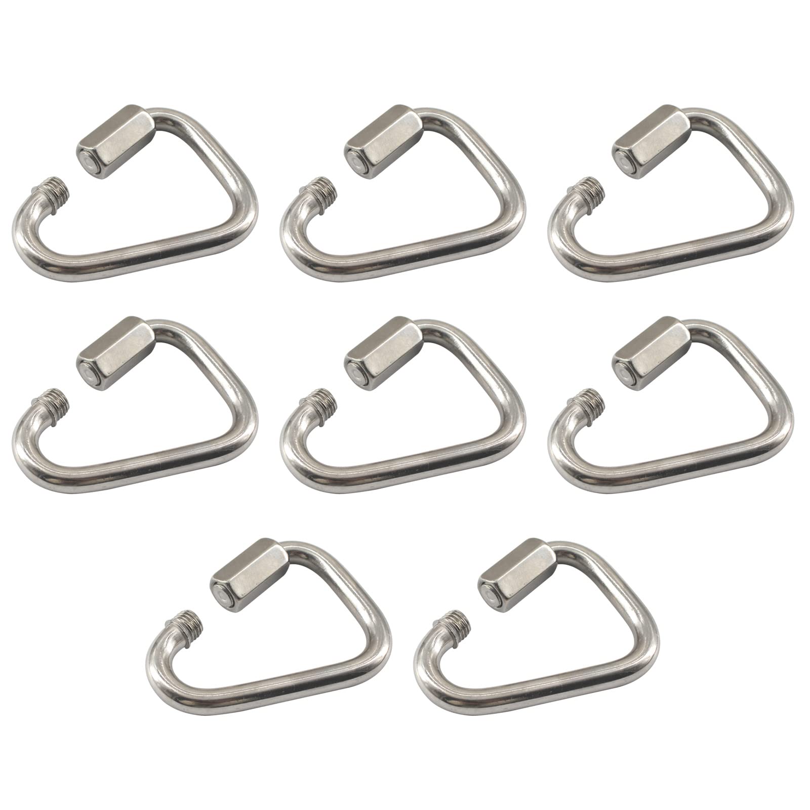 (8 Pieces) M4 Triangle Quick Link 304 Stainless Steel Locking Delta Chain Link