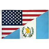 Trade Winds USA & Guatemala Combination Flag 3x5ft USA & Guatemala Combo Flag America 100D Polyester Banner, Multicolor