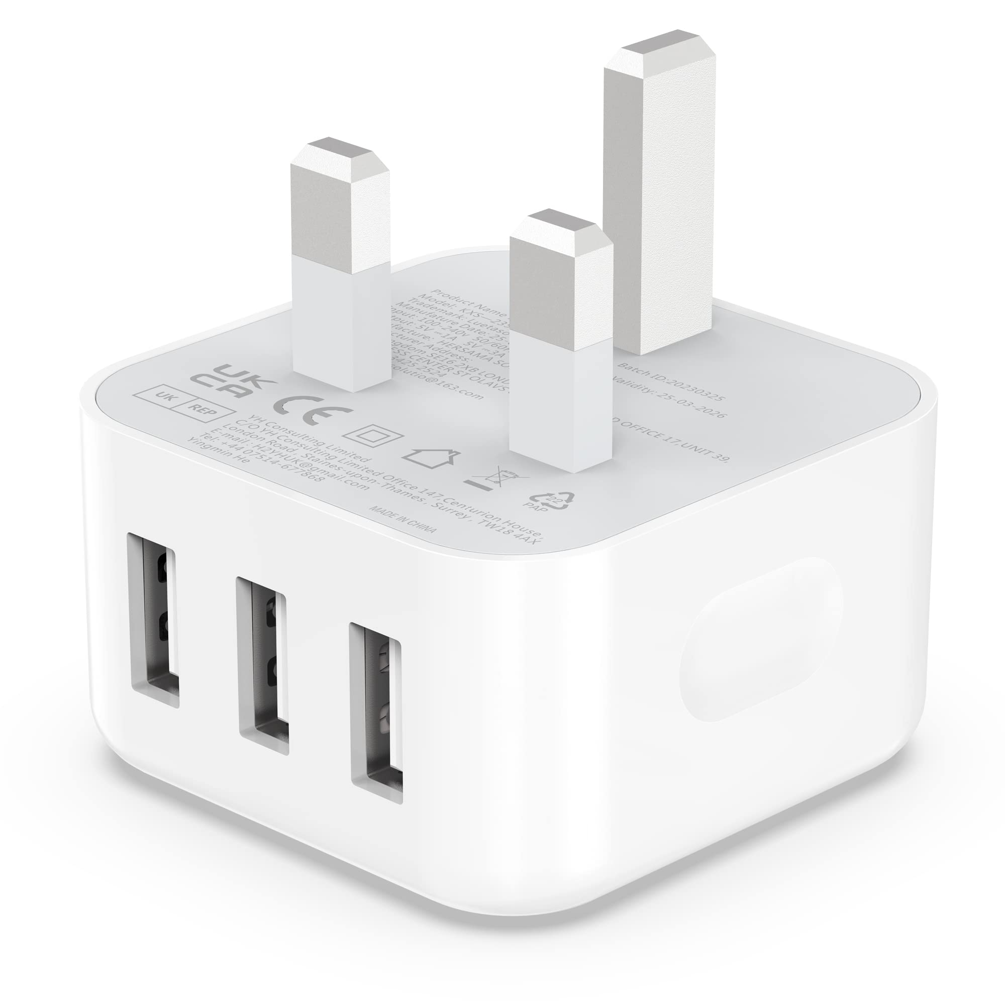 USB Plug, Multi USB Charger 5V 3A for iP...