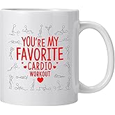 ourhommie You‘re My Favorite Cardio Workout Novelty Coffee Mug, Valentine's Day gifts Mug, 11 Ounces Funny Mug Double-Sided Coffee Tea Mug Cup for Women Men