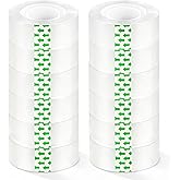 12 Rolls Transparent Tape Refills, Stationery Clear Tape Rolls for Dispenser, 3/4 in x 1000 in,1 inch Core, Gift Wrapping Cle