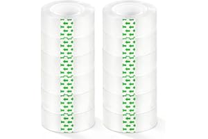 Lot de 12 rouleaux de ruban adhésif transparent pour distributeur, 1,9 x 2,54 cm, noyau de 2,5 cm, ruban adhésif transparent 