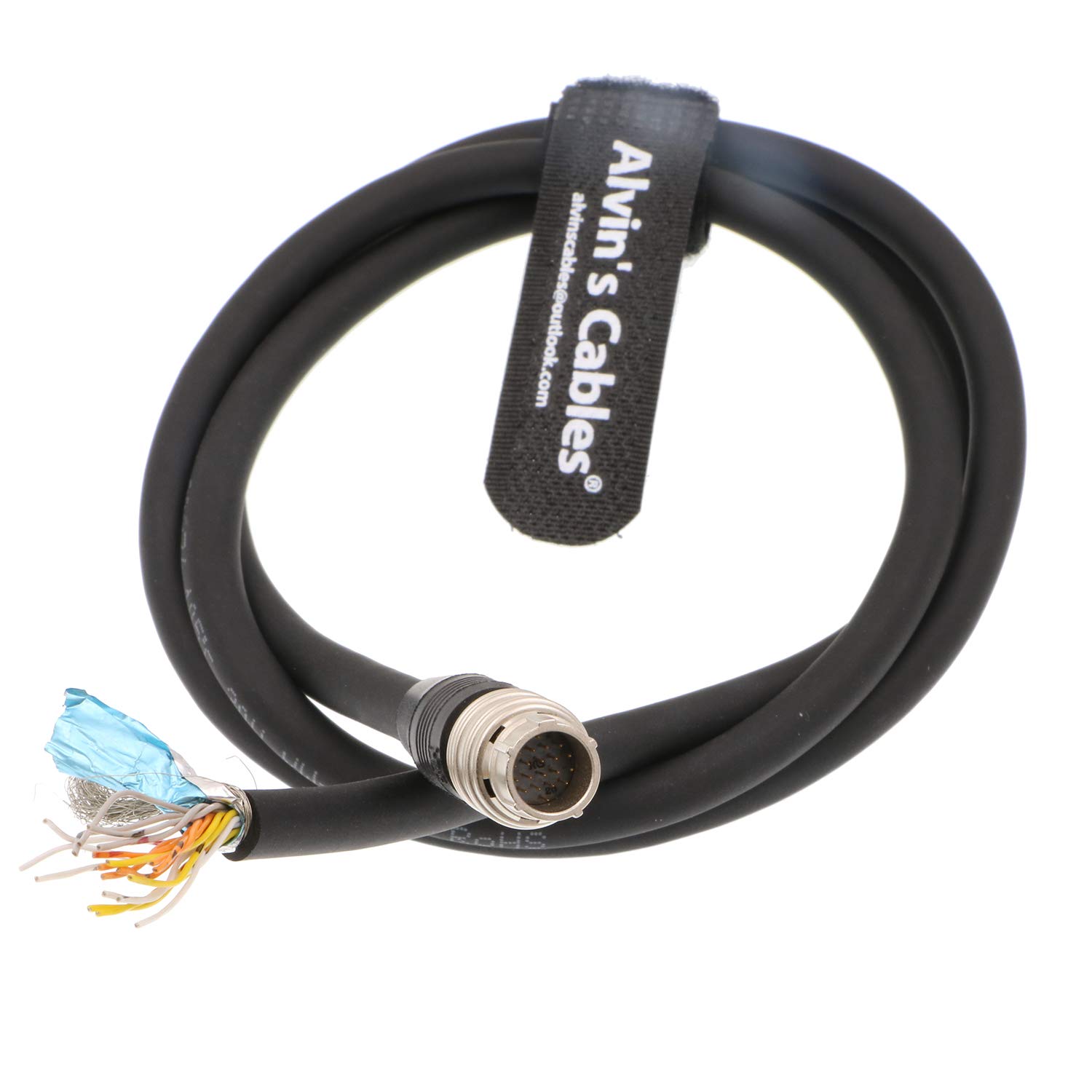 Alvin’s Cables Hirose 20 Pin Male HR25A-9P-20P to Open End Shield Cable for Canon Fujinon ENG Lens 1M