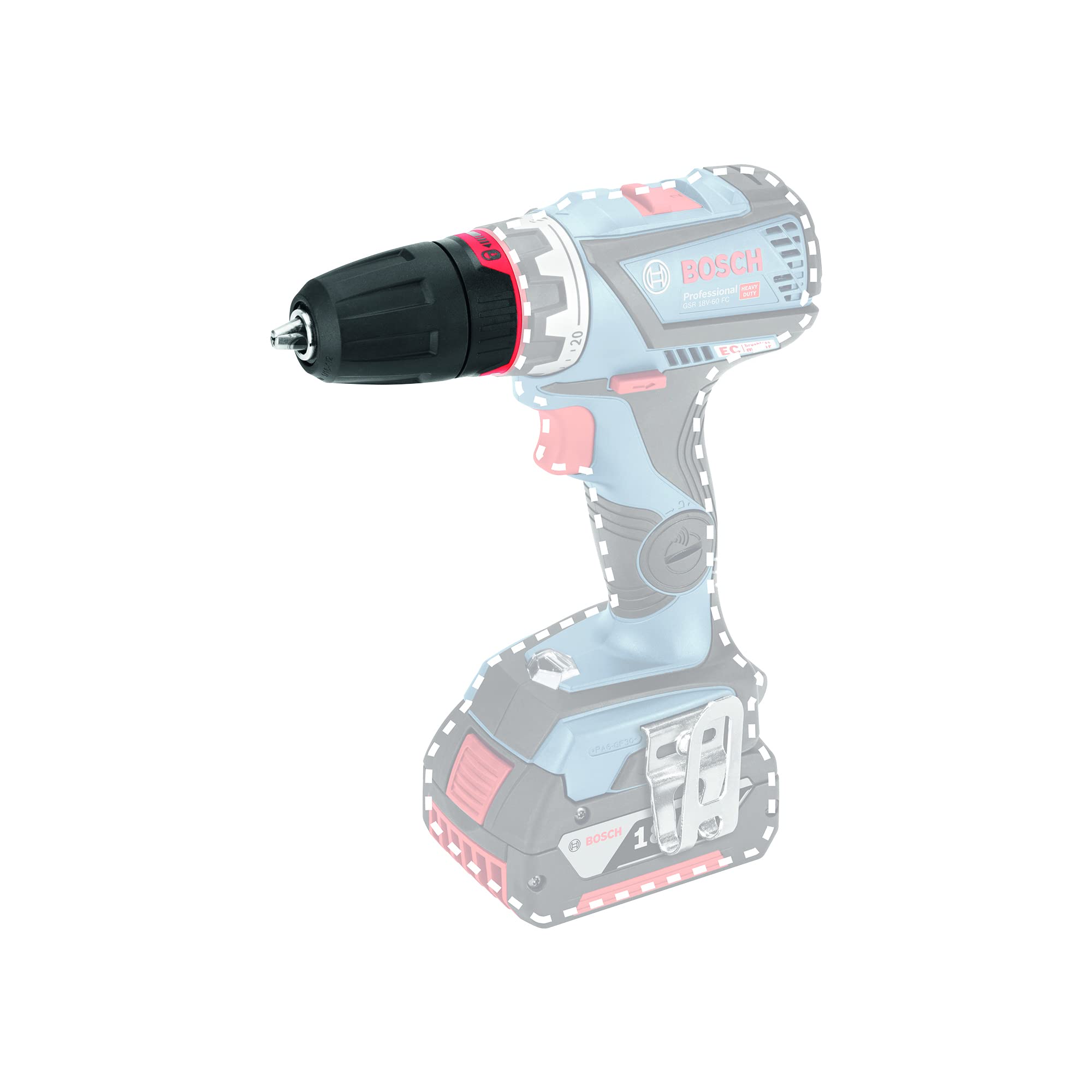 Bosch Professional GFA FC2 drill chuck (compatible with GSR 14.4 V-FC2 and GSR 18 V-FC2)