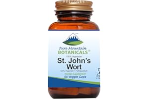 Pure Mountain Botanicals St. John's Wort Capsules with 450mg Formula of Organic Herb and St John's Wort Extract Supplement