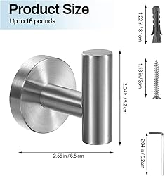 Kruodop Towel Hooks for Bathroom,2 Packs Wall Mount