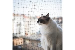 AIYGO Cat Netting Balcony 10 * 26ft Pet Mesh Fence for Balcony Black Nylon Balcony Netting for Pets Anti-Fall Cat Net for Balcony and Windows
