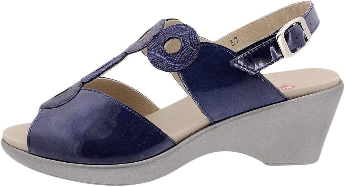 PieSanto Removable Insole Sandal Blue Patent 190854 for woman size 3 UK