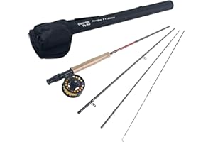 Aventik Fly Fishing Rod with Tube, 3-Piece (0/1wt, 2/3wt) & 4-Piece (3/4wt, 5/6wt), Carbon Fiber Fast Action Ultra-Portable Travel Fly Rod (Riverflow Series)