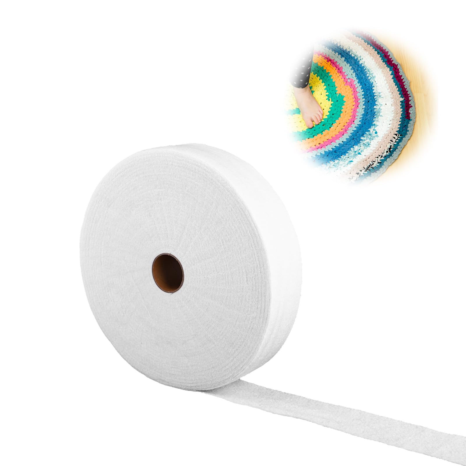Cotton Batting on a Roll 2 1/4inx50 Yards, Needle Punched Batting Jelly Roll Quilt Batting Strips, Organic Cotton Batting Roll for Fabric Rug Quilting Batting Sewing Supplies(White)