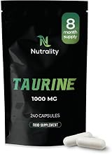 Nutrality Taurine Supplement 1000mg 240 Vegan Capsules Energy view 1