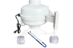 4x3 Inch Radon Mitigation System Kit, Quiet 260CFM Radon Mitigation Fan Inline Duct Fan IP67 Waterproof with soft joint and m
