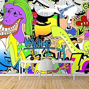 Wall Mural Graffiti Removable Wallpaper Wall Sticker for Bedroom Living Room - 66x96 inches